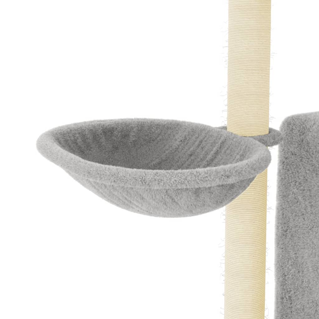 Árvore p/ gatos c/ postes arranhadores sisal 96,5cm cinza-claro