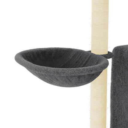 Árvore gatos c/ postes arranhadores sisal 96,5 cm cinza-escuro