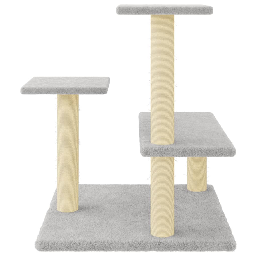 Árvore p/ gatos c/ postes arranhadores sisal 61 cm cinza-claro