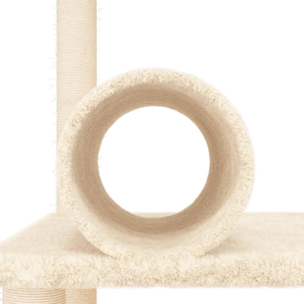 Árvore para gatos c/ postes arranhadores sisal 136 cm cor creme