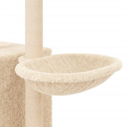 Árvore para gatos c/ postes arranhadores sisal 145 cm cor creme