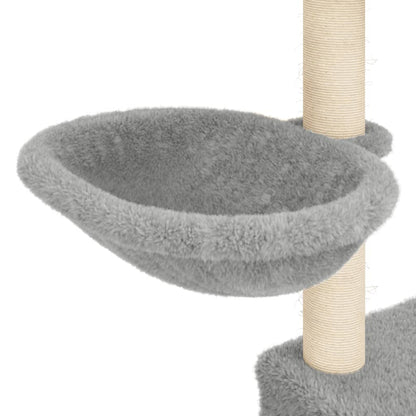 Árvore p/ gatos c/ postes arranhadores sisal 83 cm cinza-claro