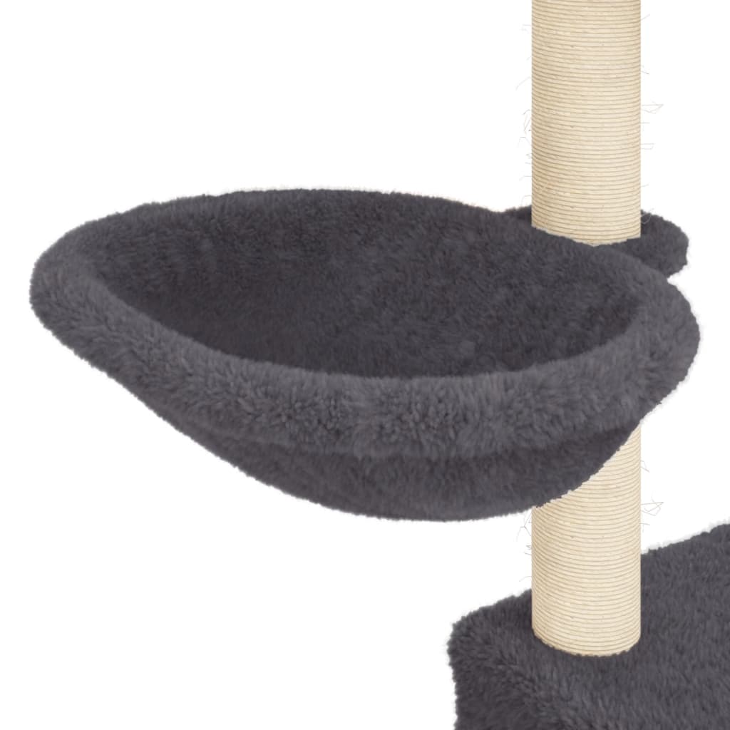 Árvore p/ gatos c/ postes arranhadores sisal 83 cm cinza-escuro