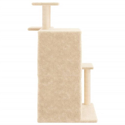 Árvore p/ gatos c/ postes arranhadores sisal 97 cm cor creme