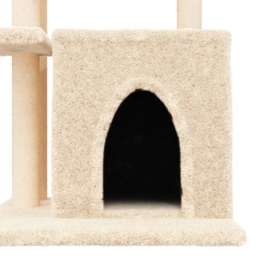 Árvore para gatos c/ postes arranhadores sisal 83,5 cm creme