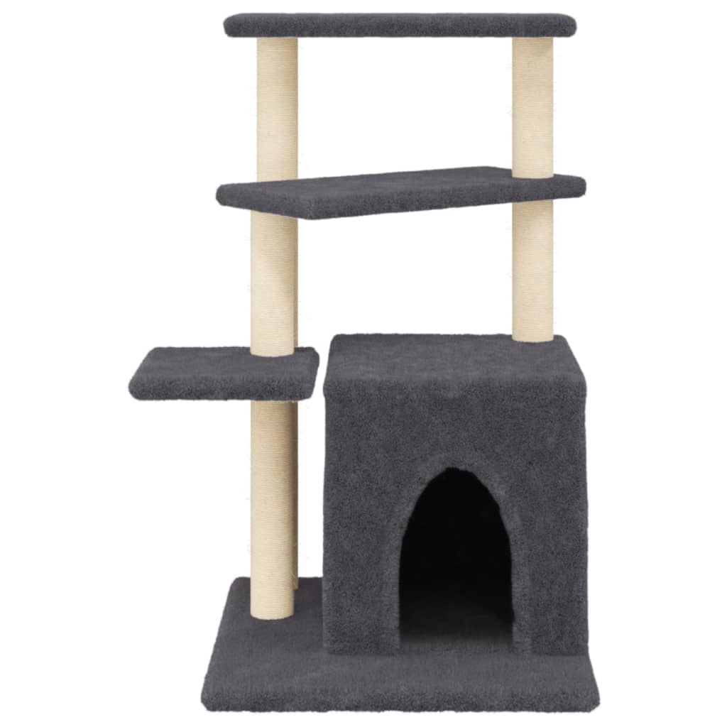 Árvore p/ gatos postes arranhadores sisal 83,5 cm cinza-escuro