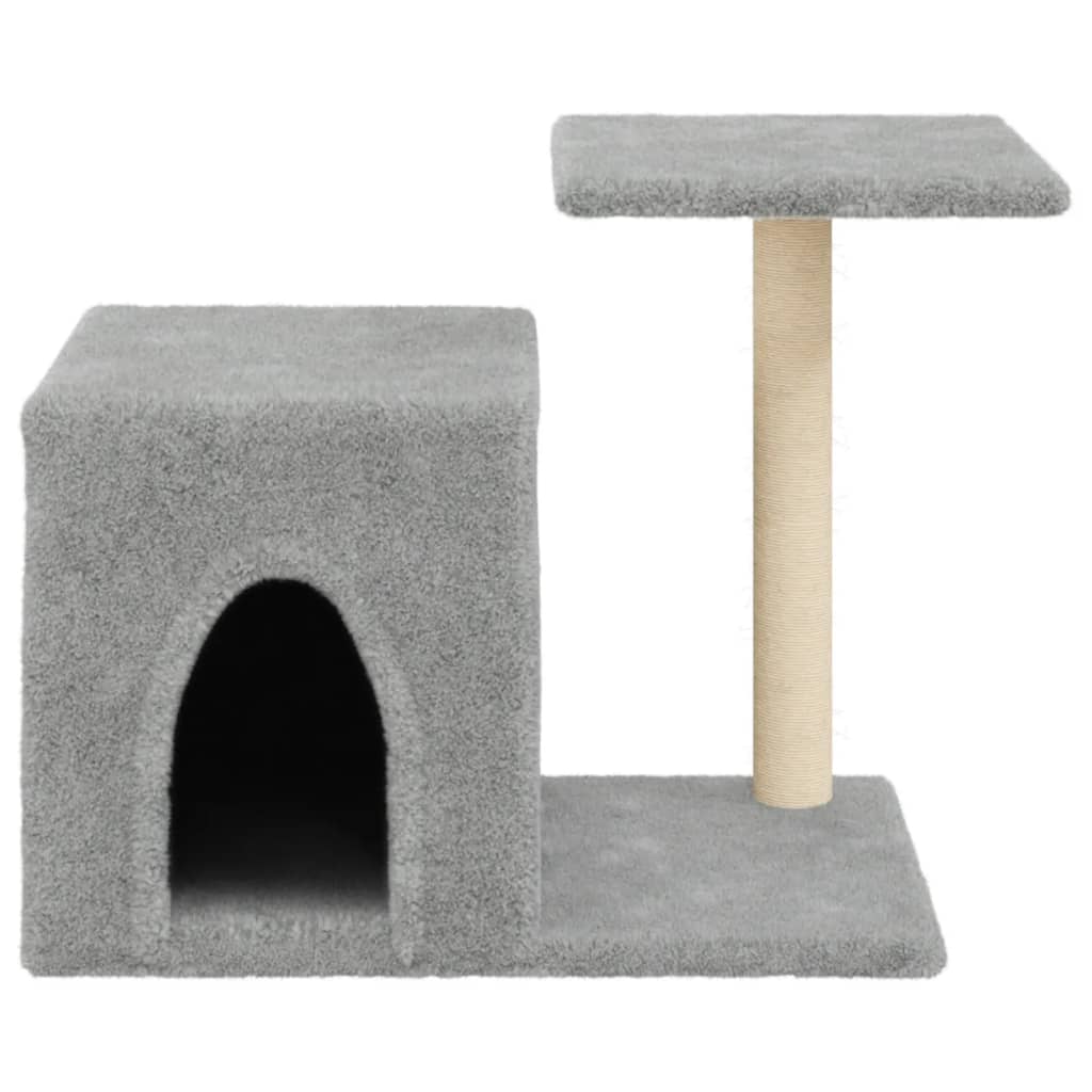 Árvore p/ gatos c/ postes arranhadores sisal 50,5cm cinza-claro