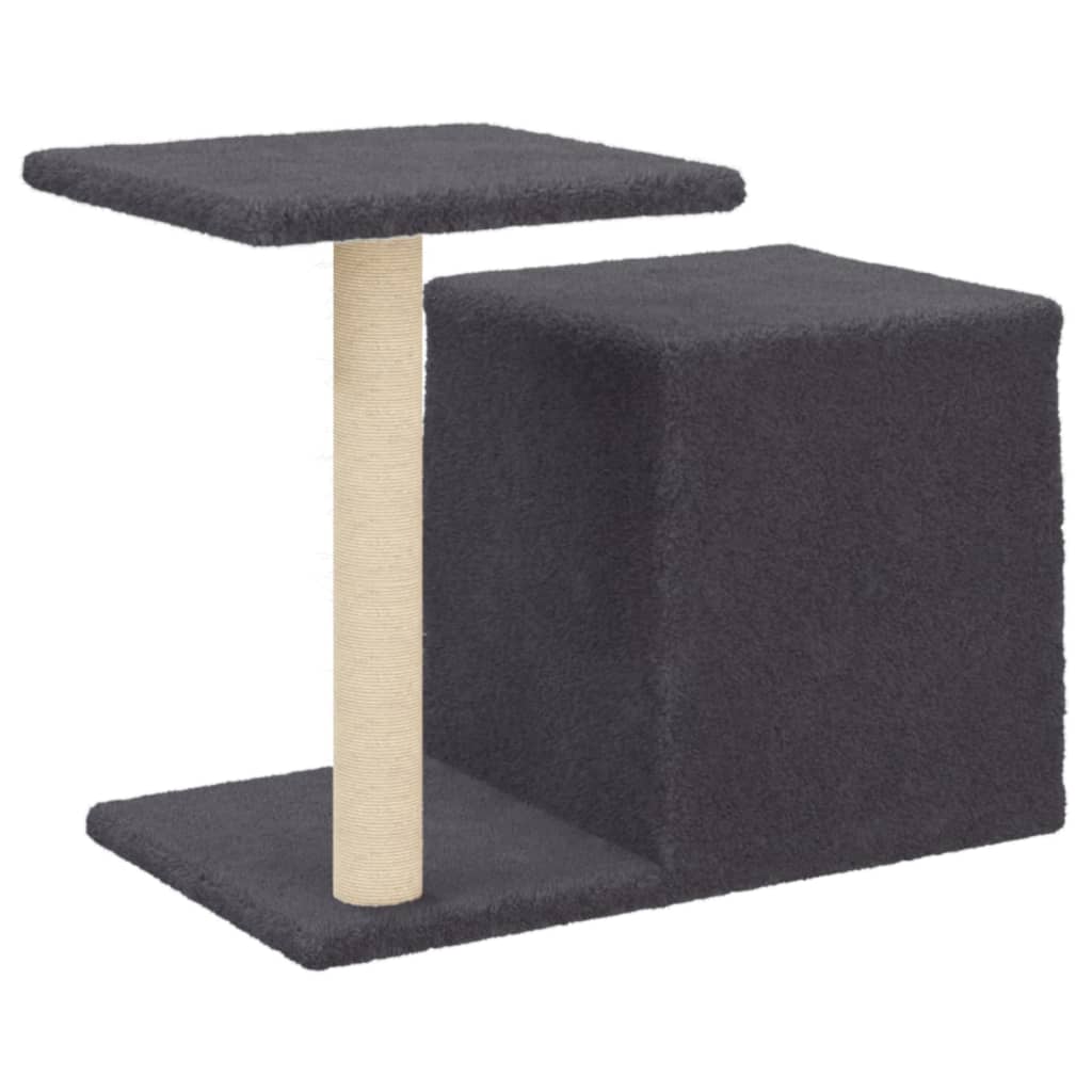 Árvore gatos c/ postes arranhadores sisal 50,5 cm cinza-escuro