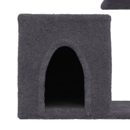 Árvore gatos c/ postes arranhadores sisal 50,5 cm cinza-escuro