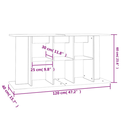 Suporte de aquário 120x40x60 cm deriv. de madeira cinza sonoma