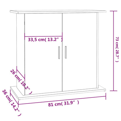 Suporte de aquário 81x36x73cm derivados de madeira cinza sonoma