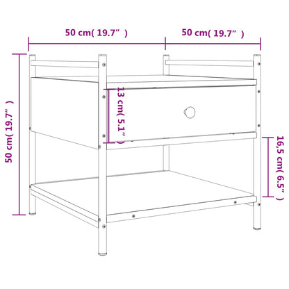 Mesa de centro 50x50x50 cm derivados de madeira cinzento sonoma