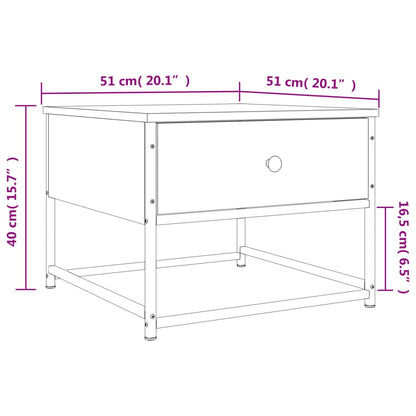 Mesa de centro 51x51x40 cm derivados de madeira cinza sonoma