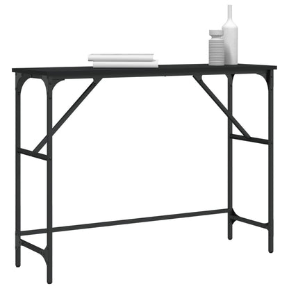 Consola de Entrada Brenda - 100x32x75 cm - Cor Preto - Derivados de Madeira com Estrutura de Metal - Design Industrial