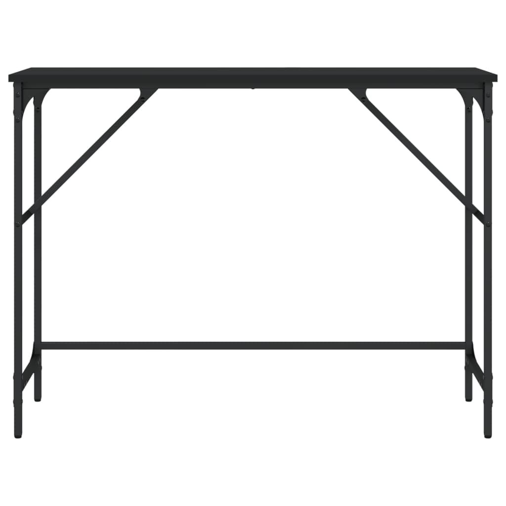 Consola de Entrada Brenda - 100x32x75 cm - Cor Preto - Derivados de Madeira com Estrutura de Metal - Design Industrial