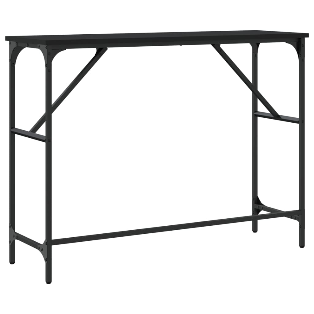 Consola de Entrada Brenda - 100x32x75 cm - Cor Preto - Derivados de Madeira com Estrutura de Metal - Design Industrial