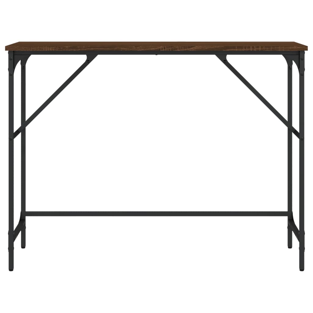 Consola de Entrada Brenda - 100x32x75 cm - Cor Castanho - Derivados de Madeira com Estrutura de Metal - Design Industrial