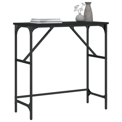 Consola de Entrada Brenda - 75x32x75 cm - Cor Preto - Derivados de Madeira com Estrutura de Metal - Design Industrial