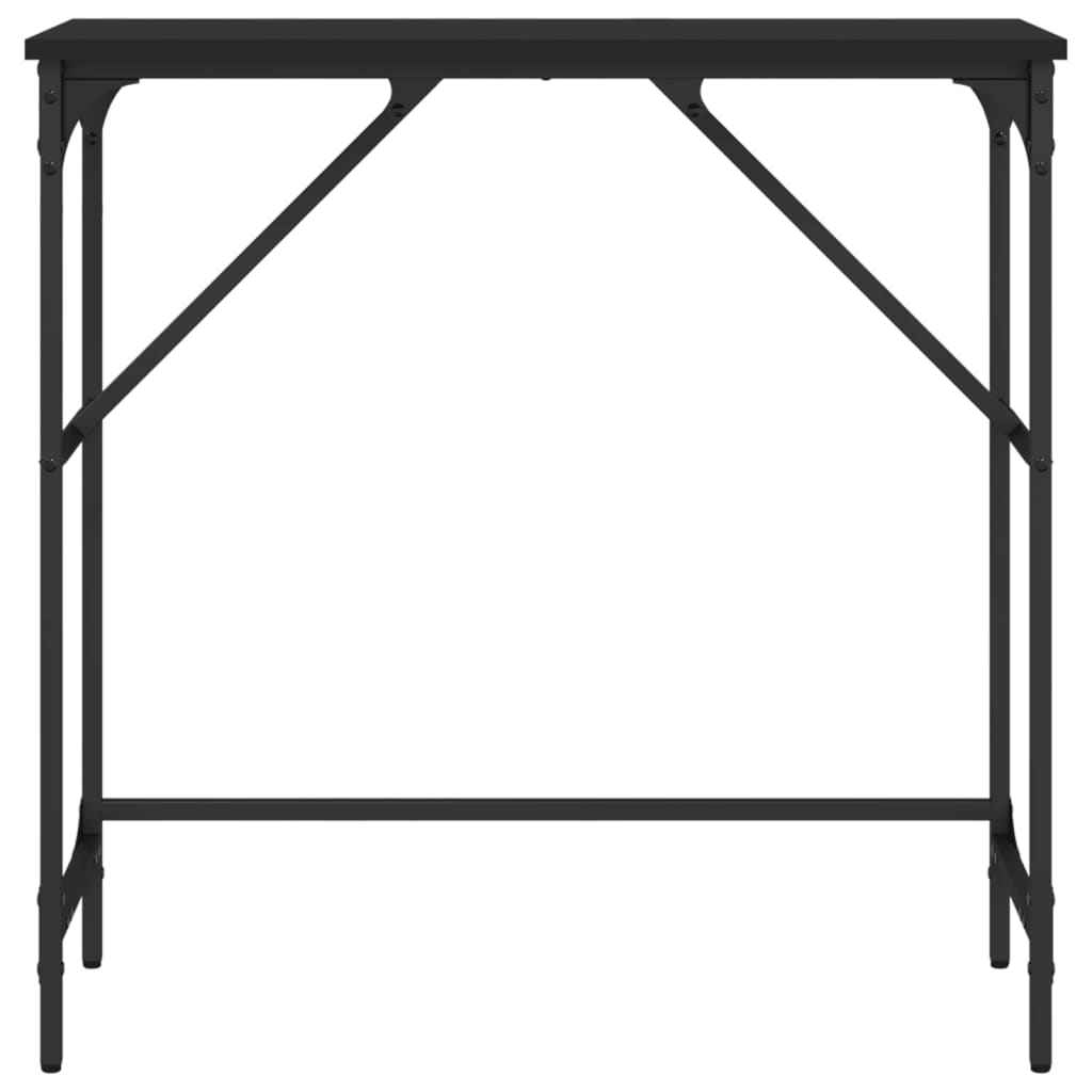 Consola de Entrada Brenda - 75x32x75 cm - Cor Preto - Derivados de Madeira com Estrutura de Metal - Design Industrial