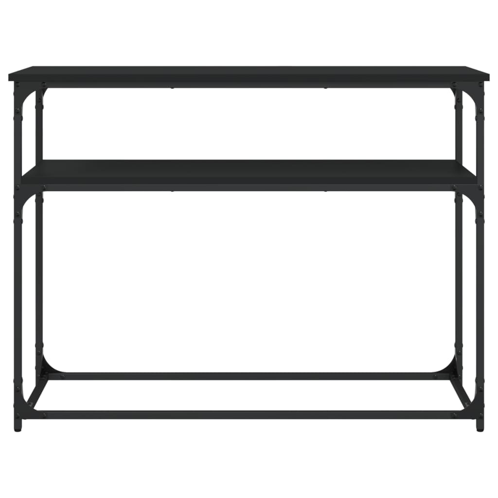 Consola de Entrada Brenna - 100x35,5x75 cm - Cor Preto - Derivados de Madeira com Estrutura de Metal - Design Industrial