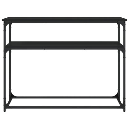 Consola de Entrada Brenna - 100x35,5x75 cm - Cor Preto - Derivados de Madeira com Estrutura de Metal - Design Industrial