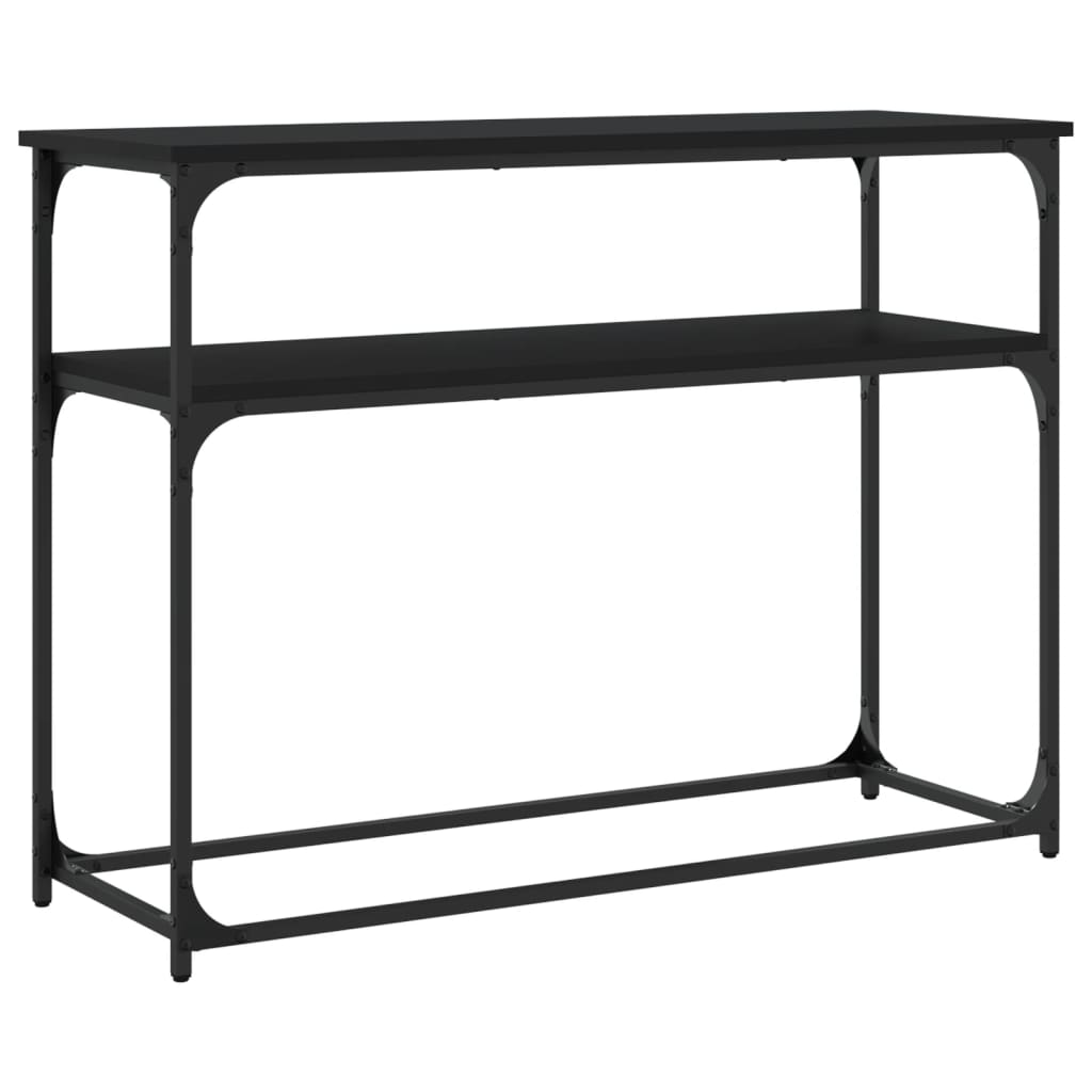 Consola de Entrada Brenna - 100x35,5x75 cm - Cor Preto - Derivados de Madeira com Estrutura de Metal - Design Industrial