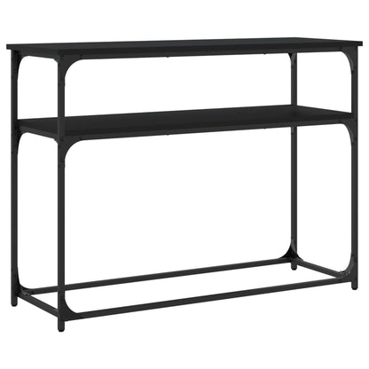 Consola de Entrada Brenna - 100x35,5x75 cm - Cor Preto - Derivados de Madeira com Estrutura de Metal - Design Industrial