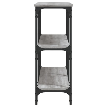 Consola de Entrada Brogan - Com 4 Prateleiras - 150x29x75 cm - Cor Cinzento - Derivados de Madeira com Estrutura de Metal - Design Industrial