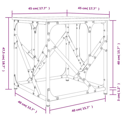 Mesa de centro 45x45x47,5 cm derivados de madeira cinza sonoma