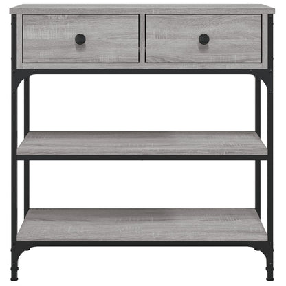 Mesa consola 72,5x25x75 cm derivados de madeira cinzento sonoma