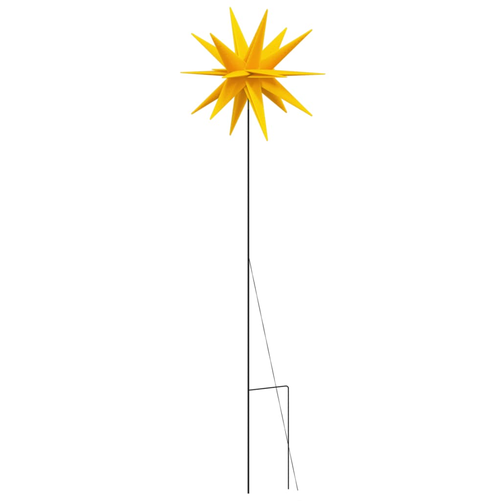 Estrela da Morávia dobrável com luz LED e estaca 57 cm amarelo