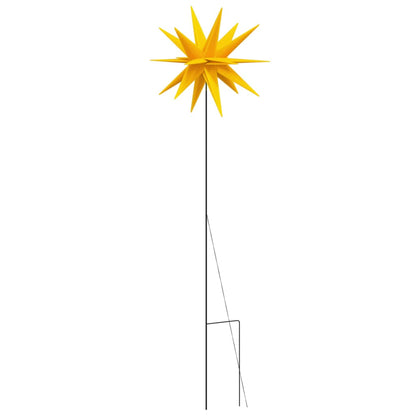 Estrela da Morávia dobrável com luz LED e estaca 57 cm amarelo