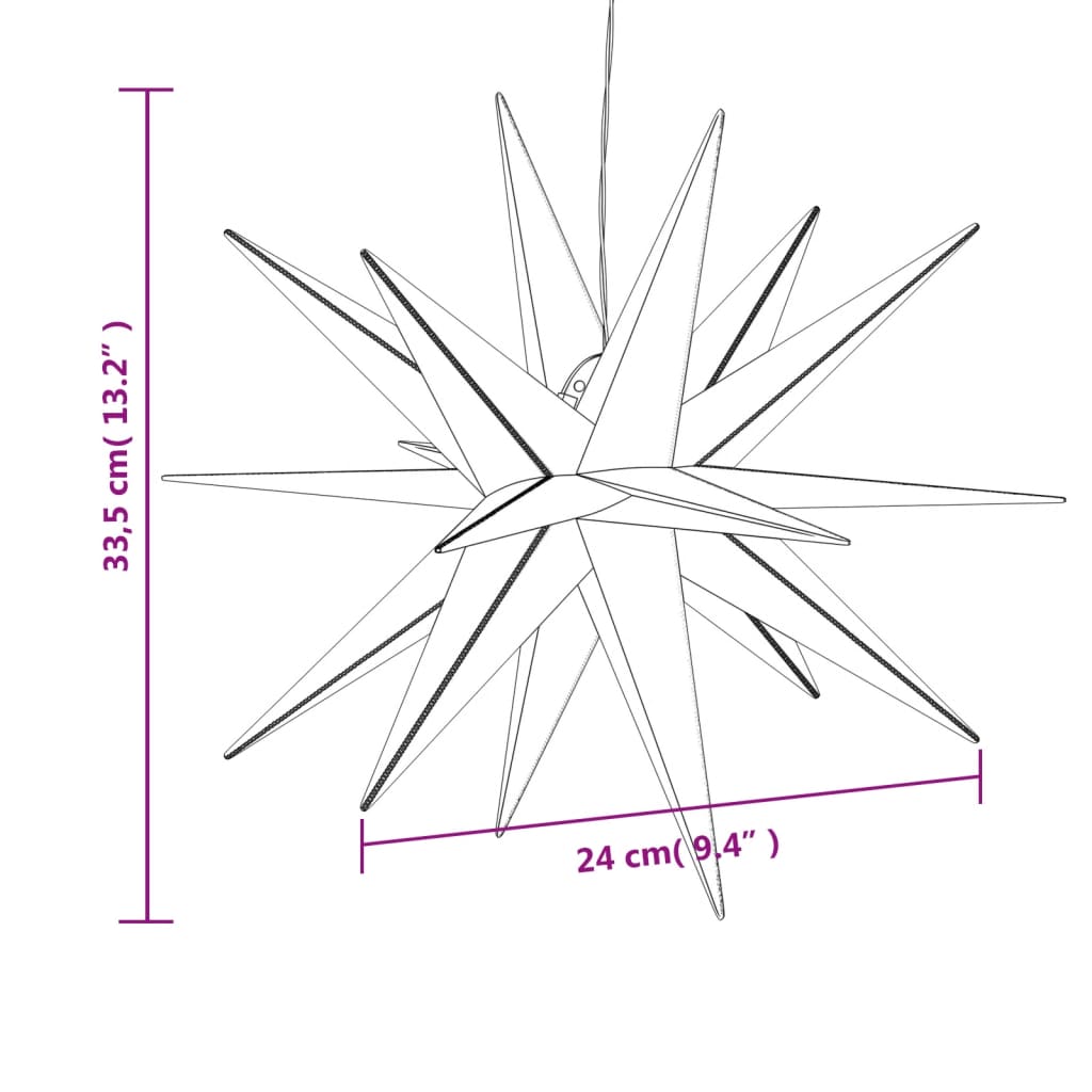 Estrelas da Morávia dobráveis com luzes LED 3 pcs branco