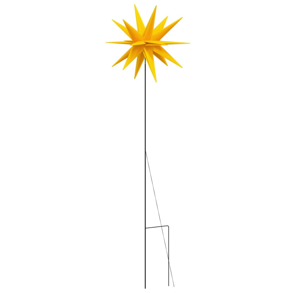 Estrelas da Morávia dobráveis c/ LED/estacas 3pcs 35cm amarelo