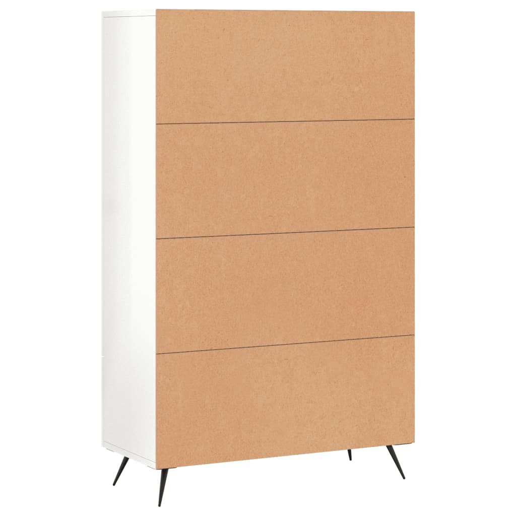 Aparador alto 69,5x31x115 cm derivados madeira branco brilhante