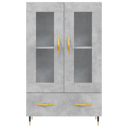 Aparador alto 69,5x31x115 cm derivados de madeira cinza-cimento