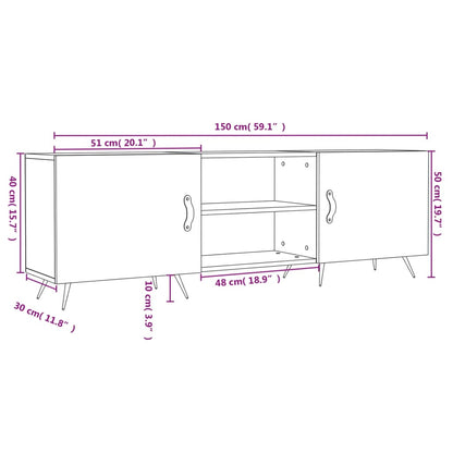 Móvel de TV 150x30x50 cm derivados de madeira branco