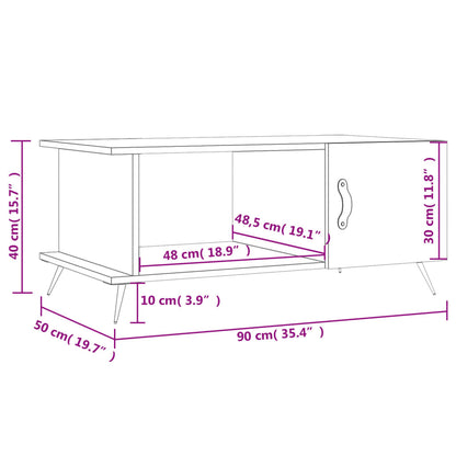 Mesa de centro 90x50x40 cm derivados de madeira cinzento sonoma