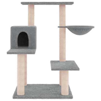 Árvore p/ gatos c/ postes arranhadores sisal 82,5cm cinza-claro