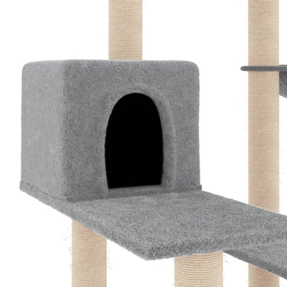 Árvore p/ gatos c/ postes arranhadores sisal 82,5cm cinza-claro