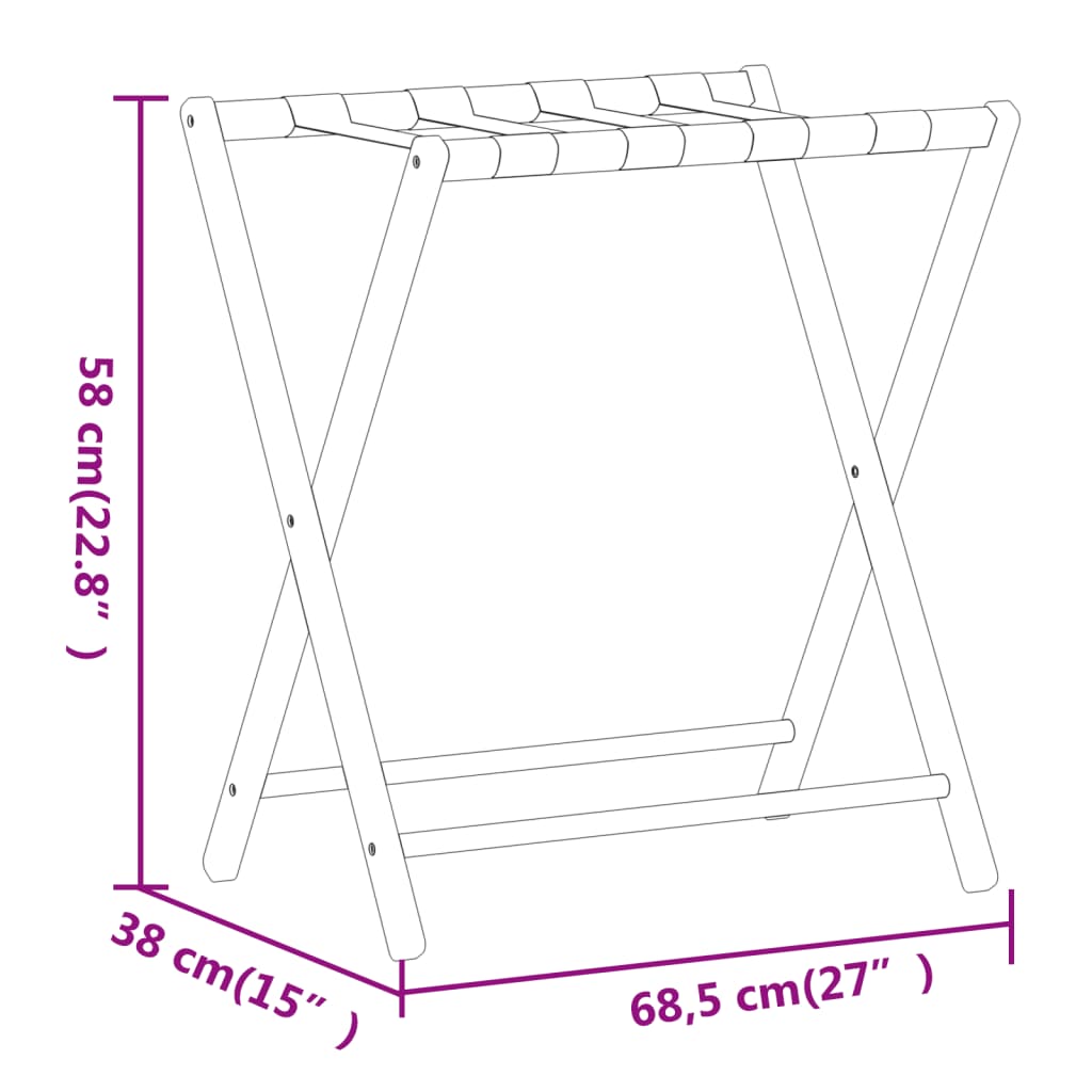 Suporte de bagagem 68,5x38x58 cm bambu