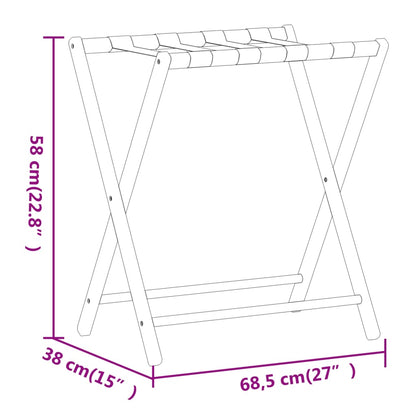 Suporte de bagagem 68,5x38x58 cm bambu