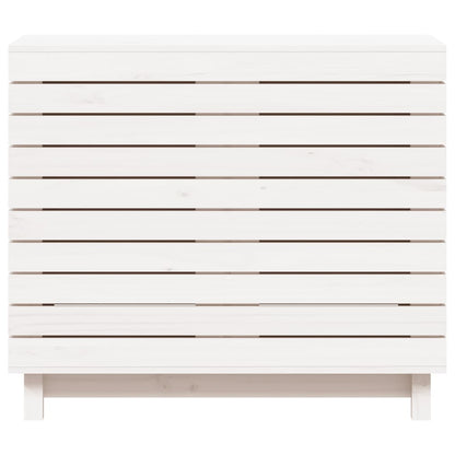 Cesto de roupa suja 88,5x44x76 cm pinho maciço branco