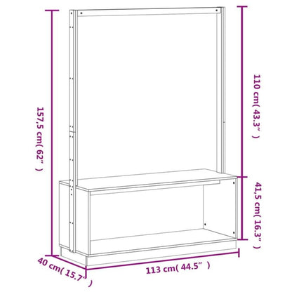 Conjunto de Entrada Bianca com Sapateira -  113x40x157,5 cm - Pinho Maciço - Cor Natural