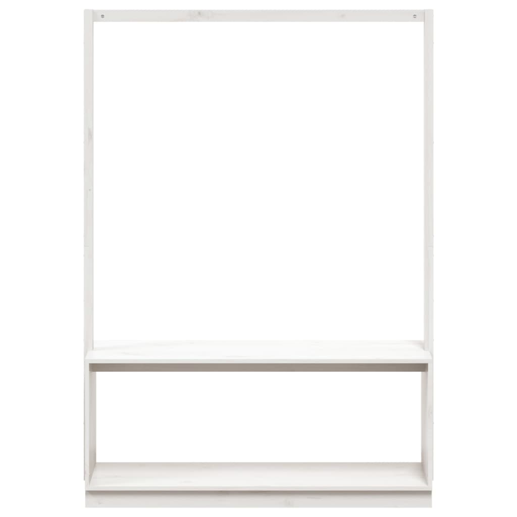 Conjunto de Entrada Bianca com Sapateira -  113x40x157,5 cm - Pinho Maciço - Cor Branco