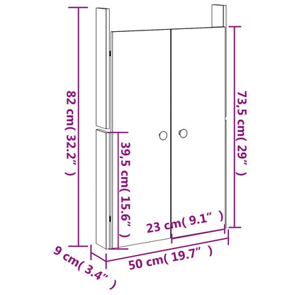 Portas de cozinha para exterior 2 pcs 50x9x82 cm pinho maciço