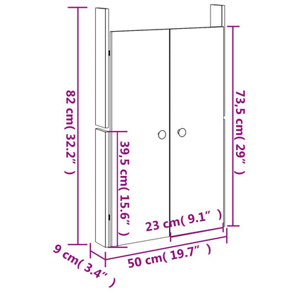 Portas cozinha p/ exterior 2 pcs 50x9x82 cm pinho maciço branco