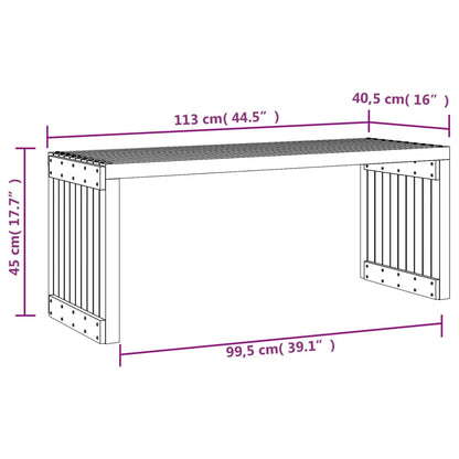 Banco de jardim extensível 212,5x40,5x45 cm pinho maciço preto