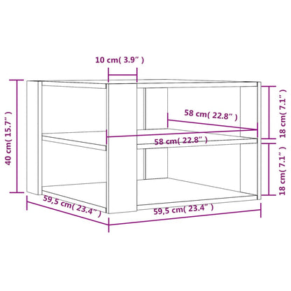 Mesa de centro 59,5x59,5x40 cm derivados madeira cinza sonoma