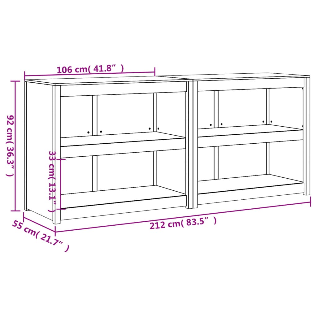 Armários de cozinha para exterior 2 pcs madeira de pinho maciça